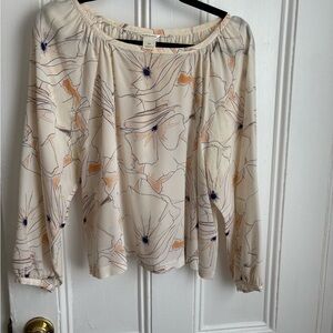 Club Monaco Cream Floral Blouse